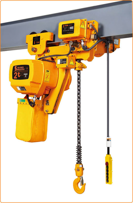 2000kg Low Headroom Chain Hoist Yellow Color Compact High Safety Performance